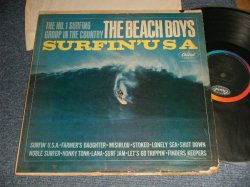 画像1: The BEACH BOYS - SURFIN' USA (Matrix A)T1-1890-T2  IAM(in TRIANGLE)  B)T2-1890-T2  IAM(in TRIANGLE))  "SCRANTON Press in PENSYLVANIA" (VG, Ex-/Ex+ EDSP) / 1963 US AMERICA ORIGINAL 1st Press "BLACK with Rainbow Label" MONO Used LP