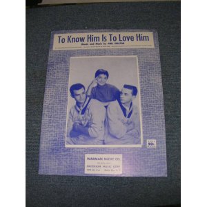 画像: TEDDY BEARS - TO KNOW HIM IS TO LOVE HIM / 1950s??? US ORIGINAL??? SHEET MUSIC 