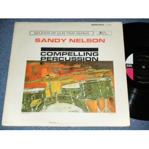 画像: SANDY NELSON -  COMPELLING PERCUSSION ( BLACK with PINK & WHITE  label :  Ex-/Ex ) / 1964? US AMERICA RELEASE Version  STEREO Used  LP 