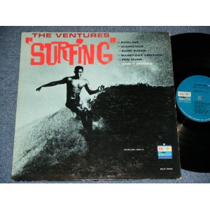 画像: THE VENTURES - SURFING ( '64 Version?  BLUE with BLACK Print  Label : Matrix Number BLP 2022- SIDE#1-(1-A)H/  BLP 2022-SIDE#2-(1-B)H :  Ex+/Ex ) / 1964 Version? US ORIGINAL MONO Used  LP 