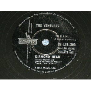 画像: THE VENTURES - DIAMOND HEAD / LONELY GIRL  / 1964 INDIA ORIGINAL Used 10" 78 rpm SP 