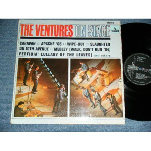 画像: THE VENTURES - ON STAGE ( Matrix # A) 1/B) 1 ; Black with Silver Print Label: Ex+,Ex-/Ex++ A-1&B-1 Poor SKIP ) / 1965 UK ENGLAND  ORIGINAL STEREO Used   LP