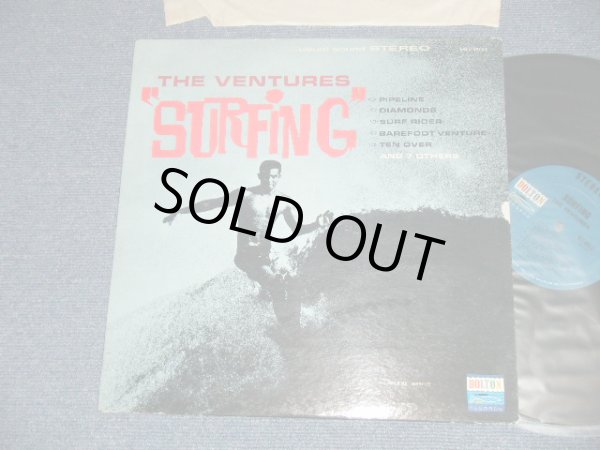 画像1: THE VENTURES - SURFING (  '63 Version DARK BLUE with BLACK Print  Label : Matrix Number BST8022  1A(SIDE-1)/  BST-8022 SIDE 2  1B ) (Ex/Ex++ Looks:Ex++ / 1963 US ORIGINAL  "BLUE with BLACK Print Label" STEREO Used  LP 