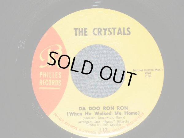 画像1: THE CRYSTALS - A) DA DOO RON RON  B) GIT'IT (Ex+++/Ex+++) / 1964 Version  US AMERICA  2nd Press "YELLOW Label" Used 7" SINGLE 