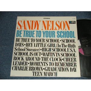 画像: SANDY NELSON - BE TRUE TO YOUR SCHOOL (Ex+++/Ex+++  Looks:Ex++)   / 1964 US AMERICA ORIGINAL 1st Press "BLACK with PINK and WHITE Label" STEREO Used  LP