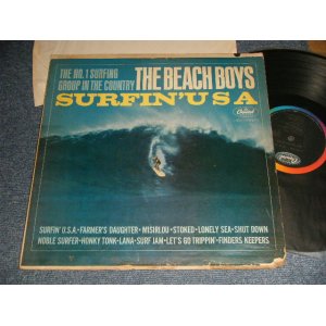 画像: The BEACH BOYS - SURFIN' USA (Matrix A)T1-1890-T2  IAM(in TRIANGLE)  B)T2-1890-T2  IAM(in TRIANGLE))  "SCRANTON Press in PENSYLVANIA" (VG, Ex-/Ex+ EDSP) / 1963 US AMERICA ORIGINAL 1st Press "BLACK with Rainbow Label" MONO Used LP