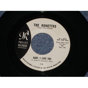 画像: THE RONETTES - BABY, I LOVE YOU ( WHITE  LABEL PROMO : Ex+++/Ex+ ) / 1963 US ORIGINAL 7" SINGLE 