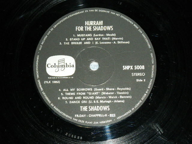 画像: THE SHADOWS - HURRAH FOR THE SHADOWS  / 1960's HOLLAND ORIGINAL Used  LP 