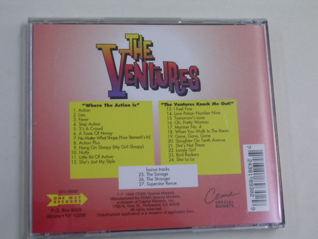 画像: THE VENTURES - WHERE THE ACTION IS + KNOCK ME OUT  ( 2 in 1+ BONUS TRACK ) / 1996 US USED  CD 