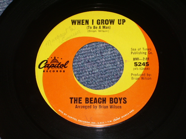 画像: THE BEACH BOYS - WHEN I GROW UP( GREEN BORDER Cover )  /  1964 US  Original Ex/Ex+  7"Single With Picture Sleeve  