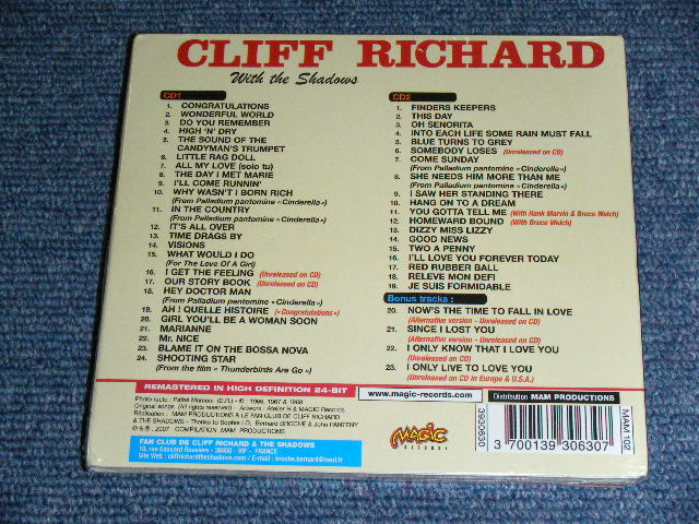 画像: CLIFF RICHARD - CONGRATULATIONS TO CLIFF  / 2007 FRANCE Brand New SEALED 2 CD 