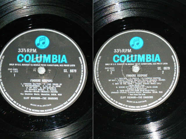 画像: CLIFF RICHARD with THE SHADOWS - FINDERS KEEPERS ( Ex+/Ex++ ) / 1966 UK ORIGINAL "BLUE Columbia" Label MONO Used  LP 