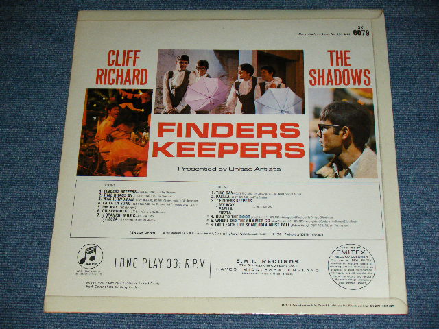 画像: CLIFF RICHARD with THE SHADOWS - FINDERS KEEPERS (Ex++/Ex++ Looks:Ex+++ ) / 1966 UK ORIGINAL "BLUE Columbia" Label MONO Used  LP 