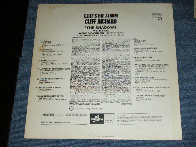 画像: CLIFF RICHARD with THE SHADOWS & THE DRIFTERS - CLIFF'S HIT ALBUM / 1971 UK  3rd Press 2 EMI  MONO LP 