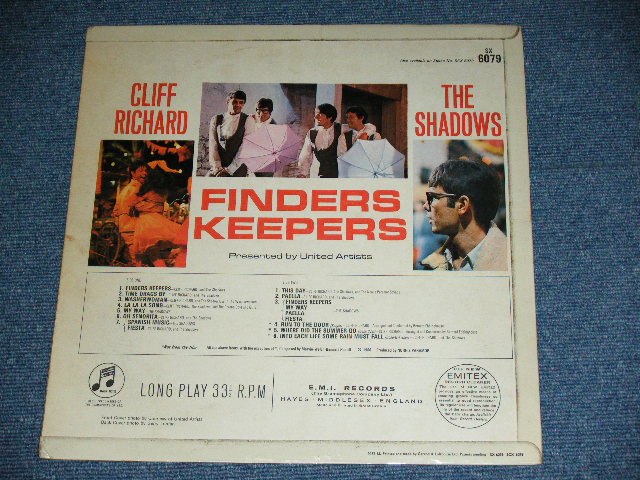 画像: CLIFF RICHARD with THE SHADOWS - FINDERS KEEPERS ( Ex+/Ex++ ) / 1966 UK ORIGINAL "BLUE Columbia" Label MONO Used  LP 