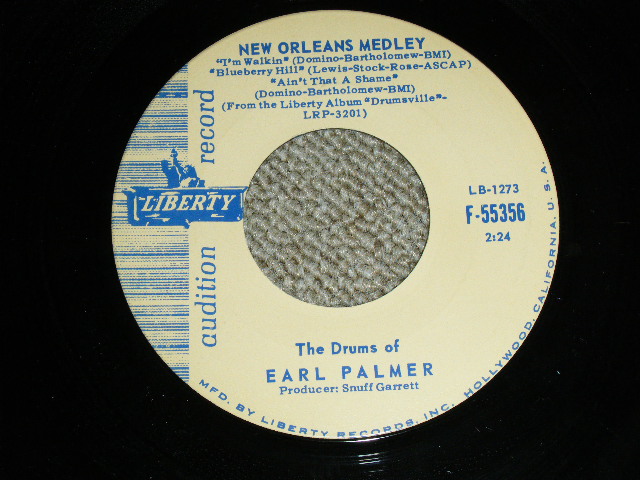 画像1: EARL PALMER - NEW ORLEANS MEDLEY / 1961 US ORIGINAL Audition Label PROMO  Used 7"SINGLE