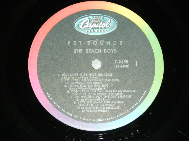 画像: THE BEACH BOYS - PET SOUNDS ( T1-2458-G24/T2-2458-G24  : Ex/Ex+ ) / 1966 US ORIGINAL Mono Used LP