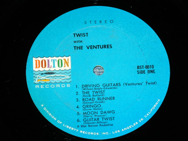 画像: THE VENTURES - DANCE ! ("TWIST With" CREDIT Label :  BLUE with Black Print Label : Ex+/Ex++  ) / 1964? US  RELEASE VERSION STEREO Used  LP 