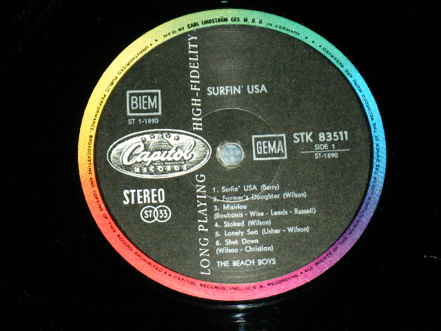 画像: The BEACH BOYS - SURFIN' USA ( BERRY Credit on LABEL ) / 1963 WEST-GERMANY ORIGINAL STEREO Used LP