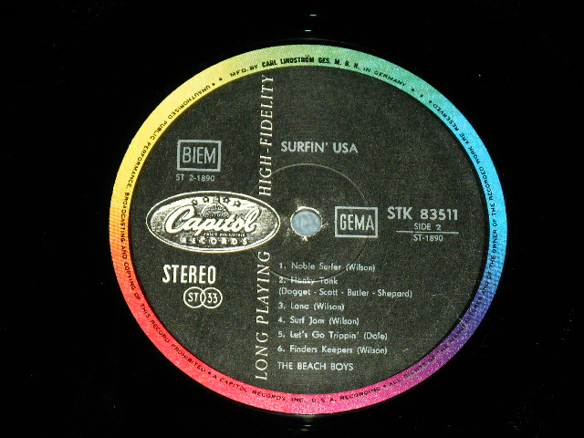 画像: The BEACH BOYS - SURFIN' USA ( BERRY Credit on LABEL ) / 1963 WEST-GERMANY ORIGINAL STEREO Used LP