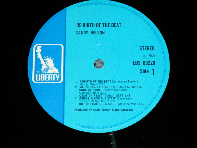 SANDY NELSON - REBIRTH OF THE BEAT / 1969 UK ENGLAND ORIGINAL Used