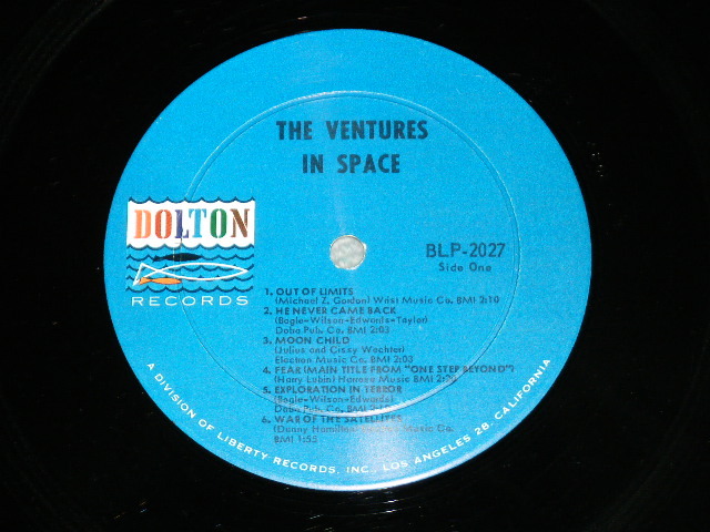 画像: THE VENTURES - IN SPACE (  DARK BLUE with BLACK  Print Label ，Ｍａｔｒｉｘン# BLP-2027-1-SIDE 1/BLP-2027-1-SIDE-2  Ex+/Ex++ ) / 1964  US ORIGINAL DARK BLUE with BLACK Print Label  MONO Used LP 