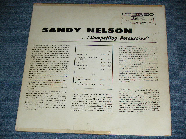 画像: SANDY NELSON -  COMPELLING PERCUSSION ( BLACK with Silver Print  label : VG+++/Ex- Looks: VG++ ) / 1962 US AMERICA ORIGINAL STEREO Used  LP 