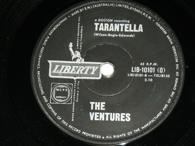 画像: THE VENTURES - A) MEMPHIS / B) TRANTELLA ( Ex++/Ex++ )   / 1963 AUSTRALIA  Original 7" Single With COMPANY SLEEVE 