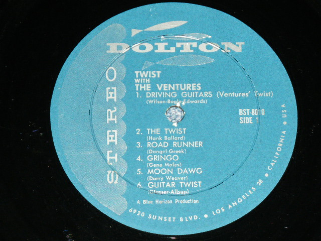 画像: THE VENTURES - TWIST WITH THE VENTURES ( TURQUOISE  Label : Matrix Number BST-8010 Side 1-1D/ BST-8010 Side 2-1D : VG+++/Ex+ B-6:Ex- ) / 1962 US ORIGINAL RELEASE VERSION STEREO  Used  LP 