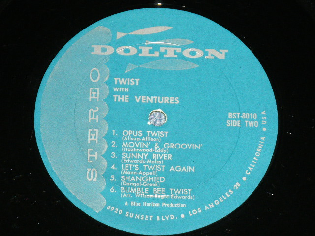 画像: THE VENTURES - TWIST WITH THE VENTURES ( TURQUOISE  Label : Matrix Number BST-8010-IB-Side 1/ BST-8010-1A-Side 2 : VG+++/Ex++ Looks:Ex+ ) / 1962 US ORIGINAL RELEASE VERSION STEREO  Used  LP 