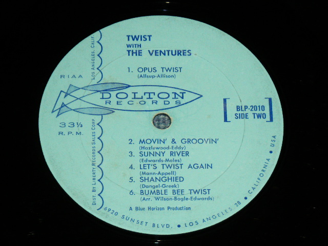 画像: THE VENTURES - TWIST WITH THE VENTURES (Matrix Number ) BLP 2010 -SIDE1-1B   B) BLP 2010-SIDE2-1D) ( Ex-/Ex-  EDSP) / 1962 US ORIGINAL 1st Press " LIGHT BLUE  Label"  MONO Used  LP 