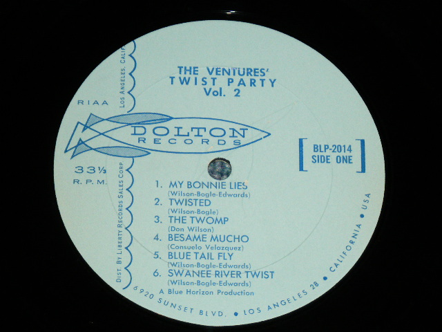 画像: THE VENTURES - TWIST PARTY VOL.2  ( LIGHT BLUE  Label : Matrix Number BLP 2014-1E (SIDE-1) /  BLP 2014-1E (SIDE-2) :  Ex++,Ex/Ex+++,Ex++ ) / 1962 US ORIGINAL RELEASE VERSION MONO Used  LP 