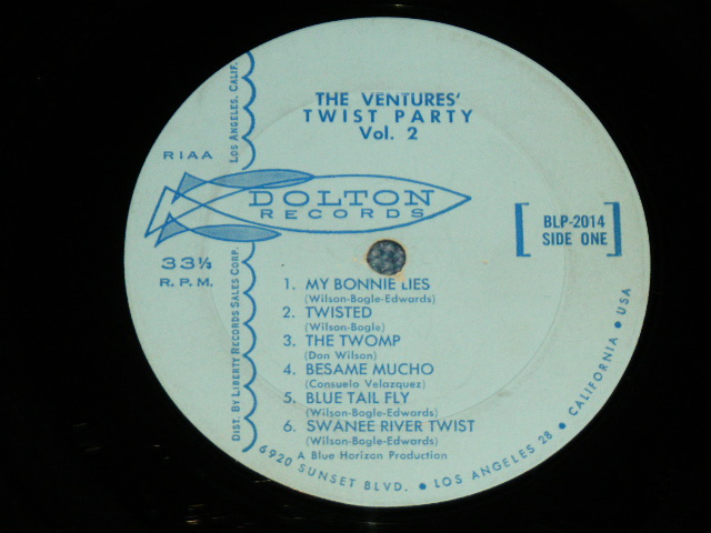 画像: THE VENTURES - TWIST PARTY VOL.2  ( LIGHT BLUE  Label : Matrix Number BLP 2014-1D (SIDE-1) /  BLP 2014-1E (SIDE-2) :  Ex,VG++/Ex ) / 1962 US ORIGINAL RELEASE VERSION MONO Used  LP 