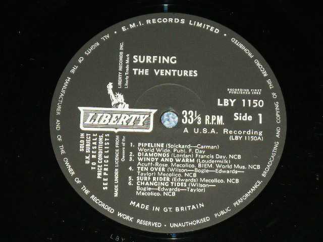 画像: THE VENTURES - SURFING ( Ex++/Ex+++ )  / Late1960's "SMALL MONO Logo"  UK ENGLAND ORIGINAL MONO Used LP 