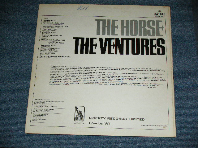 画像: THE VENTURES -  THE HORSE (  Ex++/Ex+,Ex ) / 1968 UK ENGLAND ORIGINAL Used  LP 