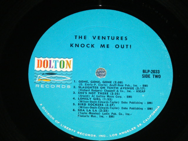 画像: THE VENTURES - KNOCK ME OUT (  US AMERICA ORIGINAL "BLUE with BLACK Print  Label :With "TOMORROW'S LOVE" Version :  Matrix Number BLP 2033- 1 (2) /  BLP 2033-2 RE-1 : Ex+++/MINT- ) / 1965 US ORIGINAL "BLUE with BLACK Print Label" MONO Used  LP 