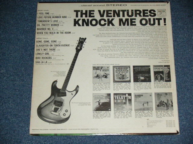 画像: THE VENTURES - KNOCK ME OUT (  US AMERICA ORIGINAL "BLUE with BLACK Print  Label :Without or NONE "TOMORROW'S LOVE" Version :  Matrix Number BST-8033-2  SIDE-1 1A/  BST-8033  SIDE-2-1A   : Ex+,Ex+/Ex++ ) / 1965 US ORIGINAL "BLUE with BLACK BLACK Print Label" STEREO Used  LP 