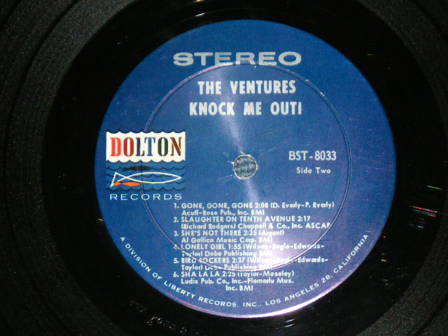 画像: THE VENTURES - KNOCK ME OUT (  US AMERICA ORIGINAL "BLUE with SILVER Print  Label :With "TOMORROW'S LOVE" Version :  Matrix Number BST-8033 2 SIDE-1 /  BST-8033 2 SIDE-2 : Ex+/Ex+++ ) / 1965 US ORIGINAL "BLUE with BLACK SILVER Print Label" STEREO Used  LP 