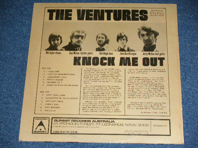 画像: THE VENTURES - KNOCK ME OUT ( With "TOMORROW'S LOVE" Version : Ex++/Ex+++,Ex++ ) / 1970? AUSTRALIA REISSUE?  STEREO Used  LP 