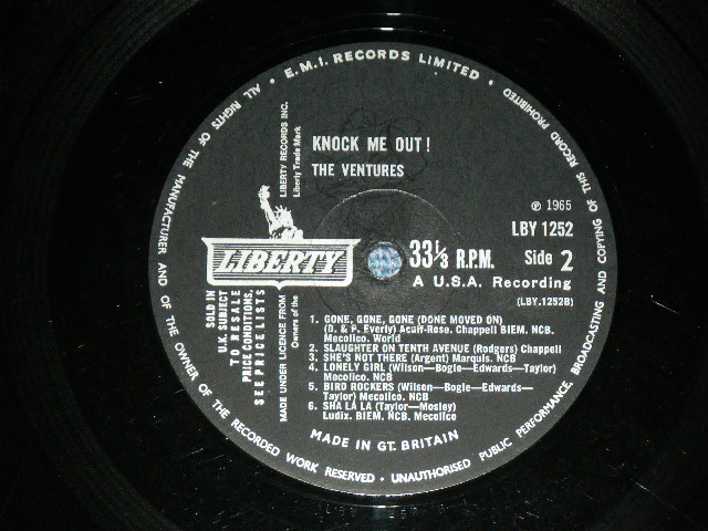 画像: THE VENTURES - KNOCK ME OUT ( Without or NONE  "TOMORROW'S LOVE" Version : Ex+/Ex+++,Ex++ ) / 1965 UK ENGLAND ORIGINAL Large  MONO credit Used  LP 