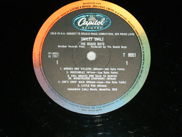 画像: The BEACH BOYS - SMILEY SMILE ( A) T1-9001-1/B)T2-9001-1: Ex++/Ex++ ) /. 1967  UK ENGLAND ORIGINAL MONO  Used LP