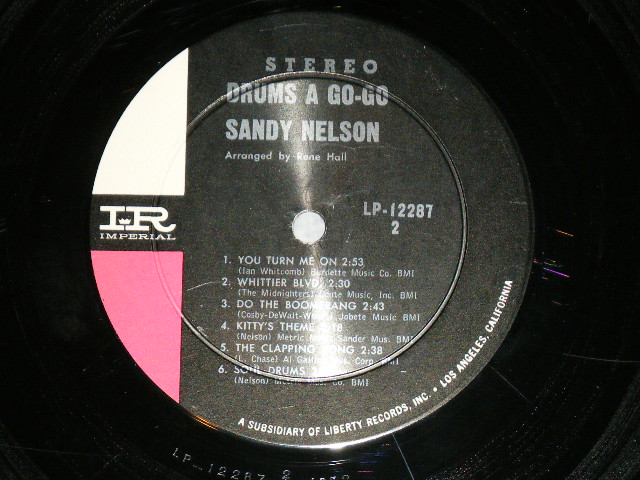 画像: SANDY NELSON -  drums a go-go (  1st Press BLACK&PINK  label :  Ex++,Ex+/Ex++ ) / 1965  US AMERICA  ORIGINAL STEREO Used  LP 