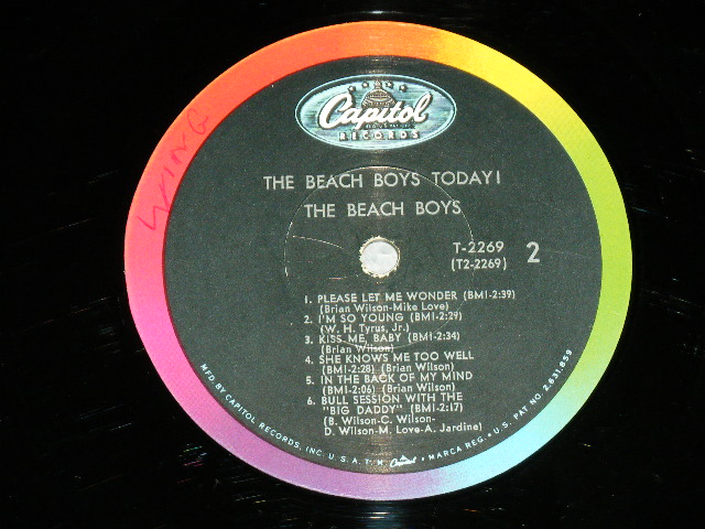 画像: The BEACH BOYS - THE BEACH BOYS TODAY  ( Matrix # A)F-3/B)F1  Ex-/Ex++ ) / 1965 US AMERICA ORIGINAL MONO Used LP