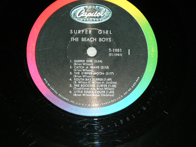 画像: The BEACH BOYS - SURFER GIRL ( Matrix Number : A) T1-1981-G2#2: B) T2-1981-G2#2  : Ex,Ex+/Ex++  : 2nd PRESS BACK COVER ) / 1963 US ORIGINAL MONO LP