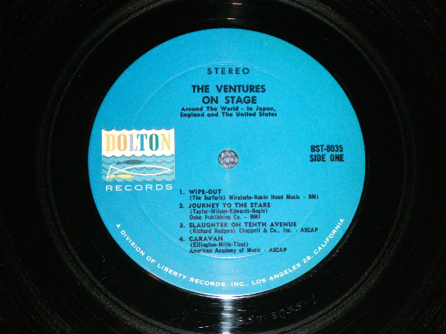 画像: THE VENTURES - ON STAGE ( Matrix # A)BST-8035-1/B)BST8035-2 ; Blue with Black Print Label: Ex-/Ex+++,Ex++ ) / 1965  US AMERICA  ORIGINAL STEREO Used   LP