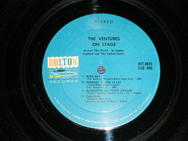 画像: THE VENTURES - ON STAGE ( Matrix # A)BST-8035-1/B)BST8035-2 ; Blue with Black Print Label: Ex+,Ex/Ex++ Looks:Ex-,Ex++ Looks: Ex+ ) / 1965  US AMERICA  ORIGINAL STEREO Used   LP