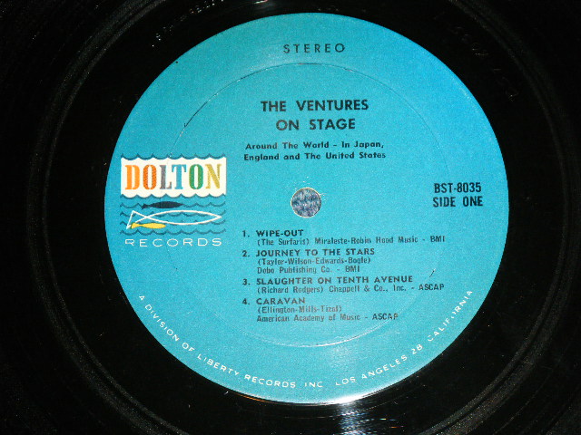 画像: THE VENTURES - ON STAGE ( Matrix # A)BST-8035-1/B)BST8035-2 ; Blue with Black Print Label: Ex++,Ex/Ex++, Ex+ ) / 1965  US AMERICA  ORIGINAL STEREO Used   LP