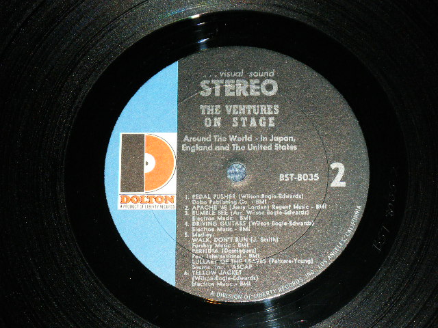 画像: THE VENTURES - ON STAGE ( Matrix # A)BST-8035-1/B)BST8035-2 ; "D" Mark Label: Ex,Ex++/Ex+++ ) / 1966?  US AMERICA  ORIGINAL STEREO Used   LP