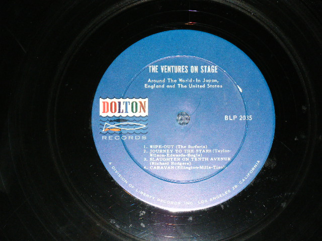 画像: THE VENTURES - ON STAGE ( Matrix # A)BLP-2035 A-RE1/B)BLP-2035 B-1 ; Blue with Silver Print Label: VG+++/Ex++ Looks:Ex+ ) / 1965  US AMERICA  ORIGINAL MONO Used   LP