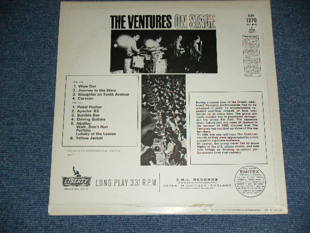 画像: THE VENTURES - ON STAGE ( Matrix # A) 1/B) 1 ; Black with Silver Print Label: Ex+++/Ex+++ ) / 1965 UK ENGLAND  ORIGINAL STEREO Used   LP